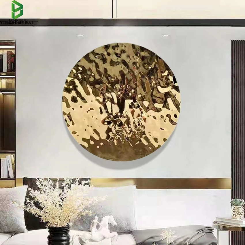 Light Luxury Landscape Wall Decor 3D Gold Metal Wall Art with Light