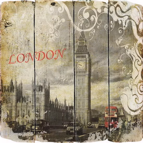 ヴィンテージ木製サイン装飾 MDF 素材印刷ウォールアート